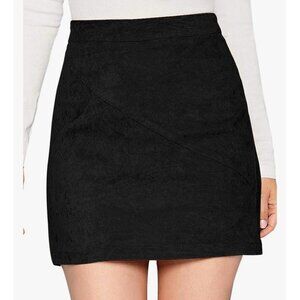 NWT MANGOPOP Mini Faux Suede Skirt for Women High Waist Skirt Black Size XL